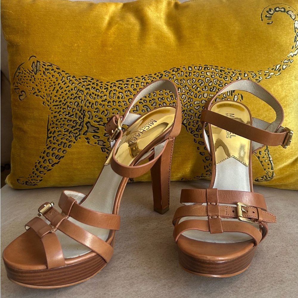 Michael Kors Tan Leather Strappy Heels